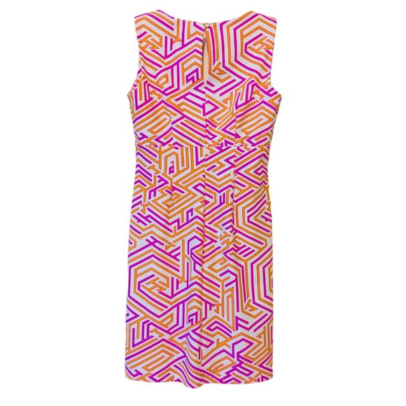 Jude Connally Dress White Pink Orange Stretch Sleeveless Geometric Women’s 2 XS - Picture 3 of 15